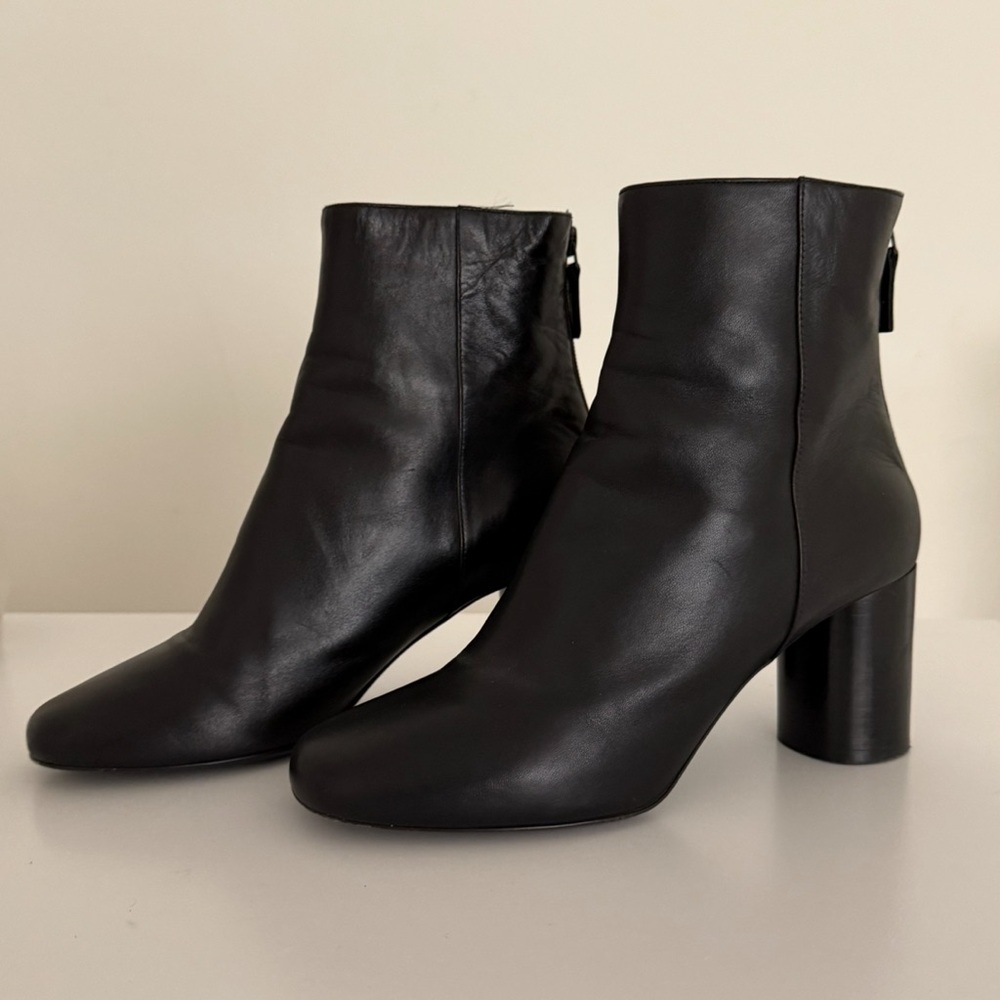 Sandro Black Leather Ankle Boots
